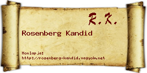 Rosenberg Kandid névjegykártya
